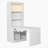 83.4"Tall Bookshelf with Writing Desk, Modern Bookcase with Study Desk, Workstation with Storage Shelf,Storage Bookcase with Open Shelves and LED Lighting for Living Room,Home Office,White