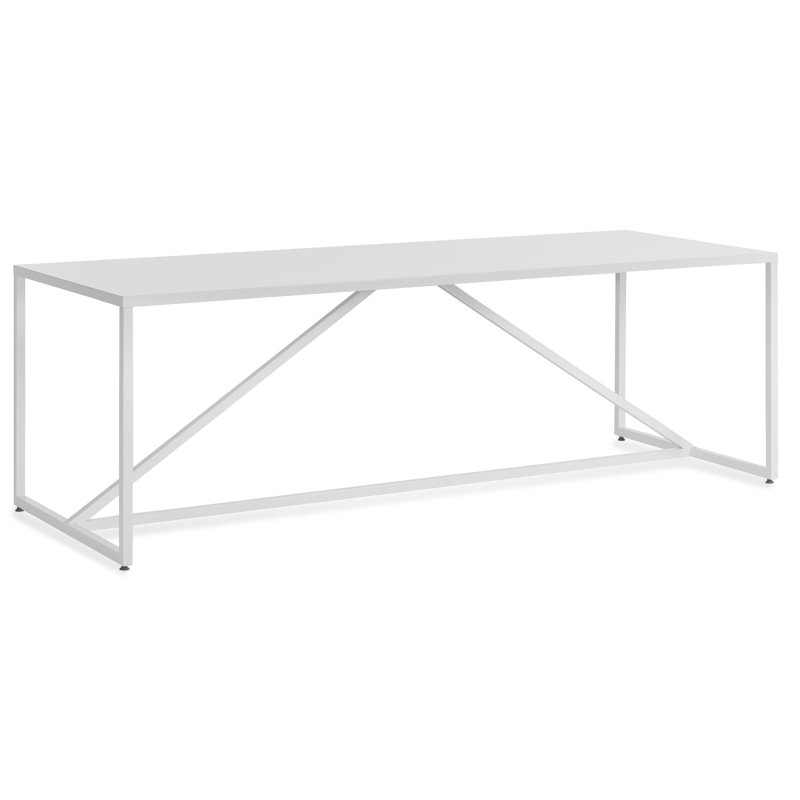 Strut Dining Table, White, 35" W x 90" L, Bar (40" Height)