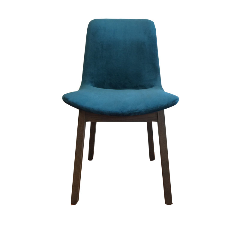 Chaise d’appoint rembourrée en bleu velours Vardy