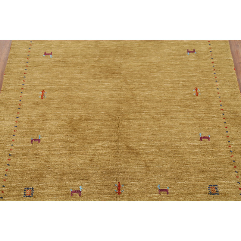 Tapis tribal doré Gabbeh