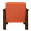 Chaise d'appoint moderne orange avec structure en bois massif, finition noyer et dossier rembourré pour chaise relaxante 1pc, structure de chambre de bébé