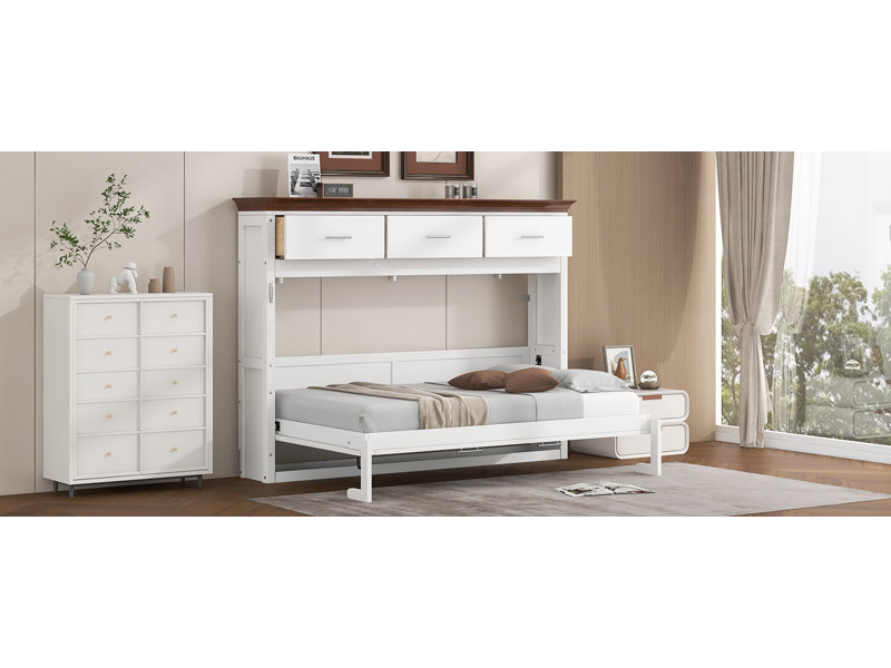 Lit simple escamotable 3 tiroirs 1 pièce L 85,6 po x l 15,1 po x H 60,5 po