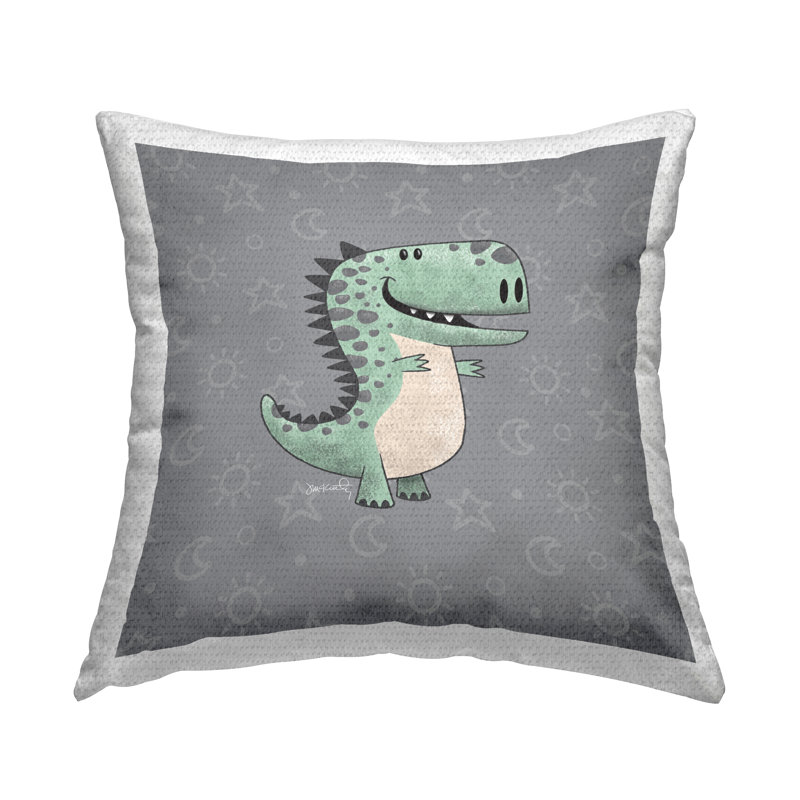 Coussin d'extérieur imprimé à motif de dinosaure de chambre de bébé par Jeff McKinley rep. Levison Designs