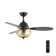 42"W Cecily LED Indoor Amber Swirl Hand-Cut Glass Ceiling Fan With Remote Control
