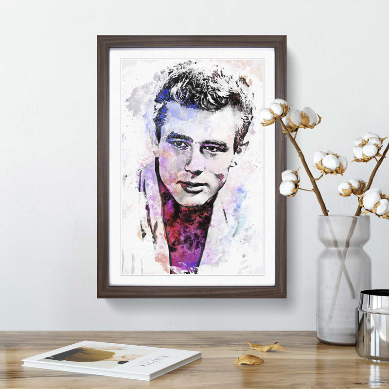 James Dean in Abstract - Framed Print, 87cm H x 62cm W x 2cm D, Walnut Framed