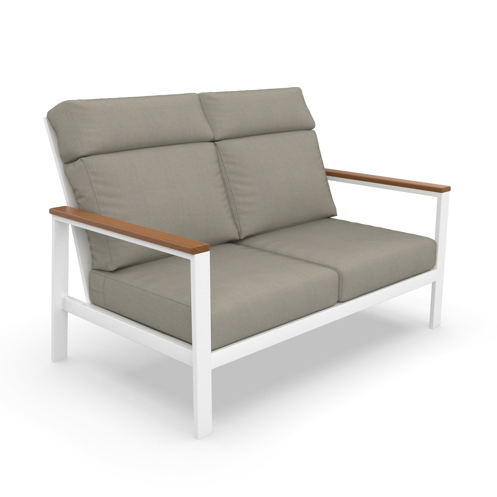 Townsend 55" Sunbrella® Patio Loveseat, Spectrum Dove, Brown