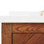 Meuble-lavabo simple autoportant à grain de bois 36 po avec plateau en quartz blanc pur Atilia-38770689