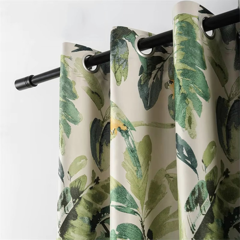 Leaves Pattern Blackout Window Curtain