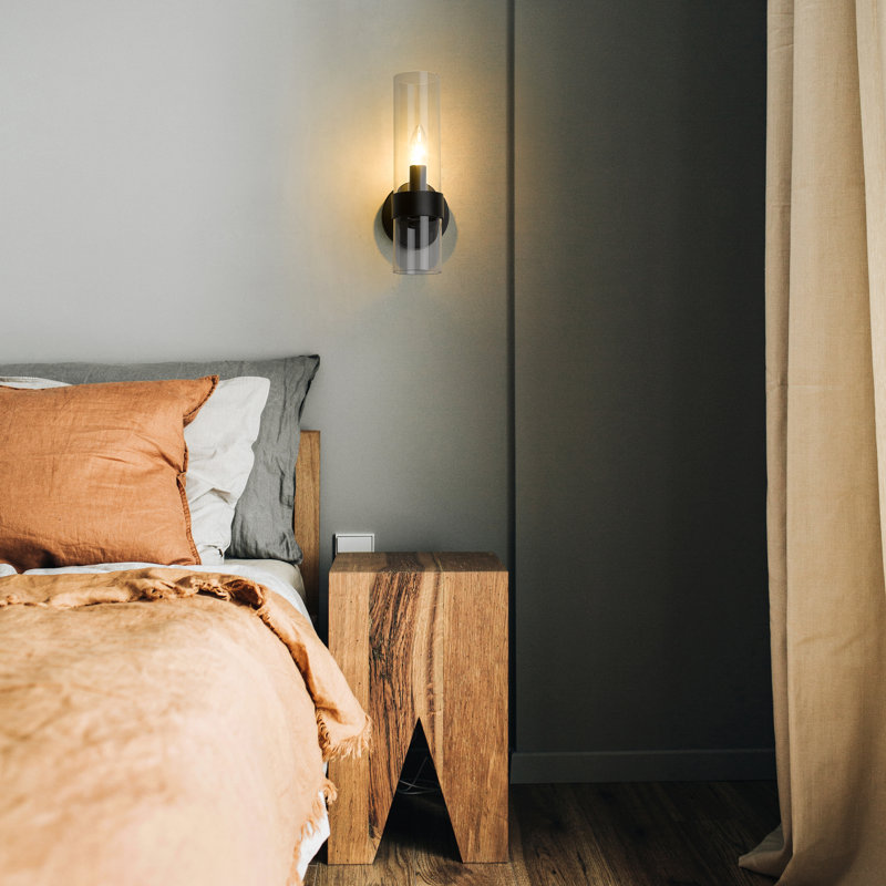 Haden Candle Wall Light, Matte Black