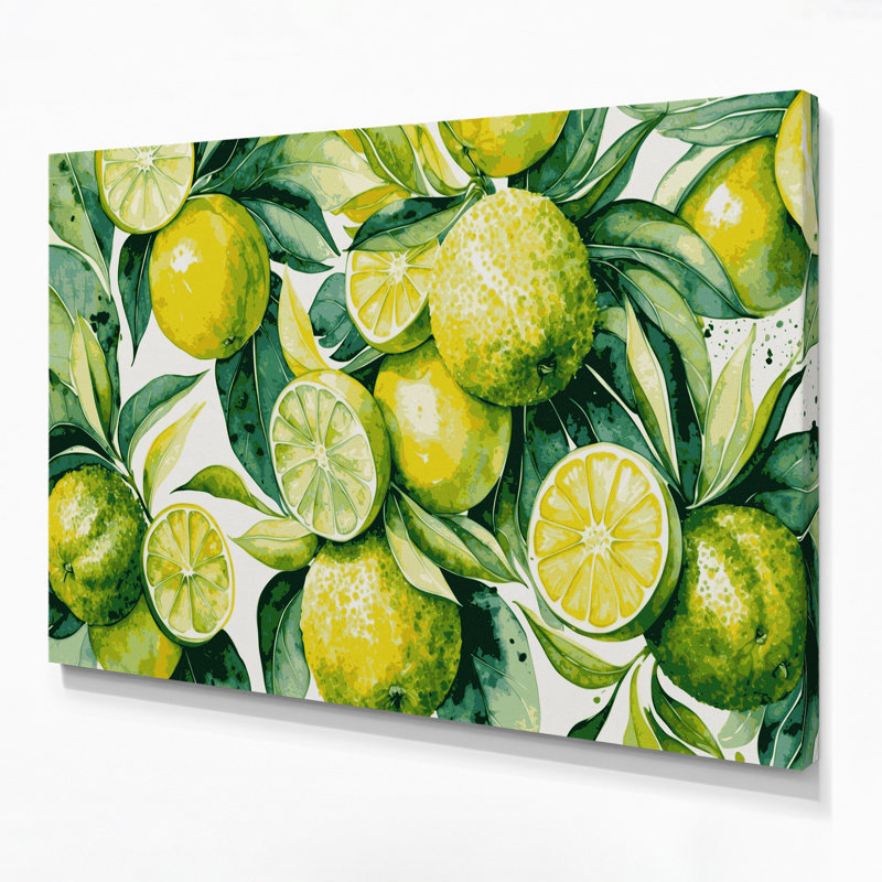 Art mural sur toile beige Fruit Sudachi, H 11 po x l 14 po