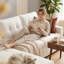 Teddy Fabric L‑Shape Pull‑Out Sofa Bed with Storage Chaise, Corner Sofa Bed Sleeper Couch, Available in White, Dark Green, Dark Grey-516975911