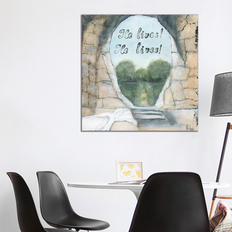 He Lives by Ashley Bradley - Painting on Canvas, 93.98 cm H x 93.98 cm W x 3.175 cm D, Wrapped Canvas