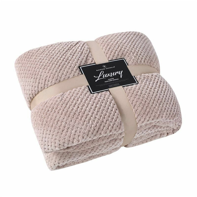 Teddy Popcorn Waffle Throw Blanket Soft Warm Cosy Lightweight Waffle Decorative Blanket for Sofa Couch Bed Bedroom Living Room