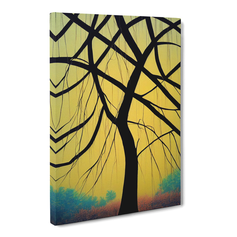 CAN-V0523-2847X Weeping Willow Tree Art - Wrapped Canvas Print, 50cm H x 35cm W