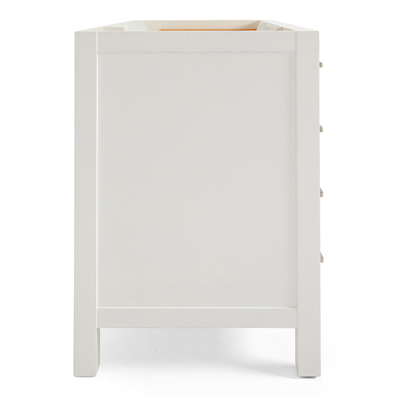 Cambridge 42'' W Single Bathroom Vanity Base, Brushed Nickel, White