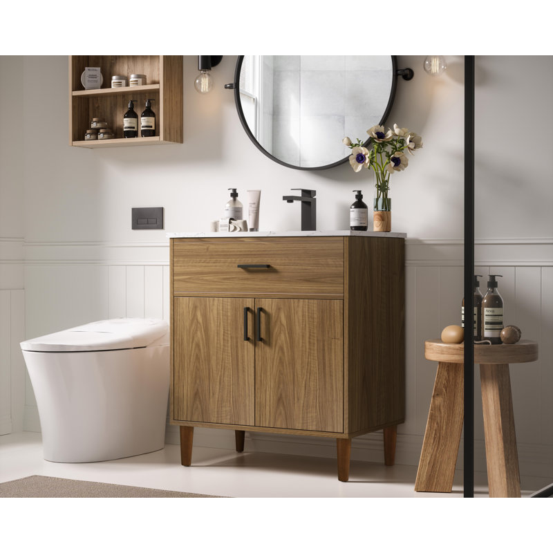 Chandler 30 inch Single Bathroom Vanity, Walnut Brown
