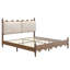Cadre de lit rembourré King Size avec tête de lit festonnée, pieds en bois massif, support robuste, sommier non nécessaire, noyer-1697660980