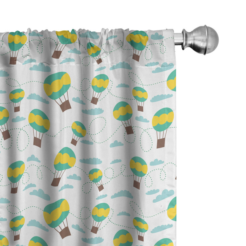 Balloon Semi-Sheer Rod Pocket Curtain Panels, 28" x 95"