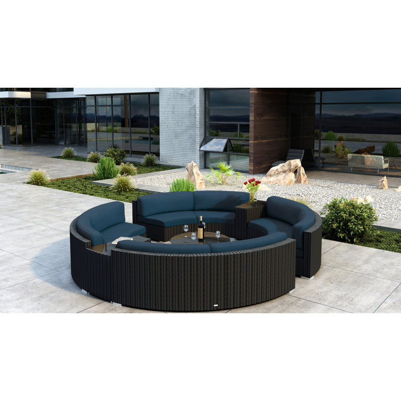 Thornaby 8 - Person Patio Conversation Set with Cushions, Spectrum Indigo Sunbrella®