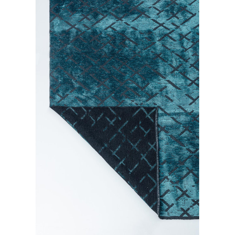 Rapture Abstract Area Rug in Blue, Rectangle 6'7" x 9'10"