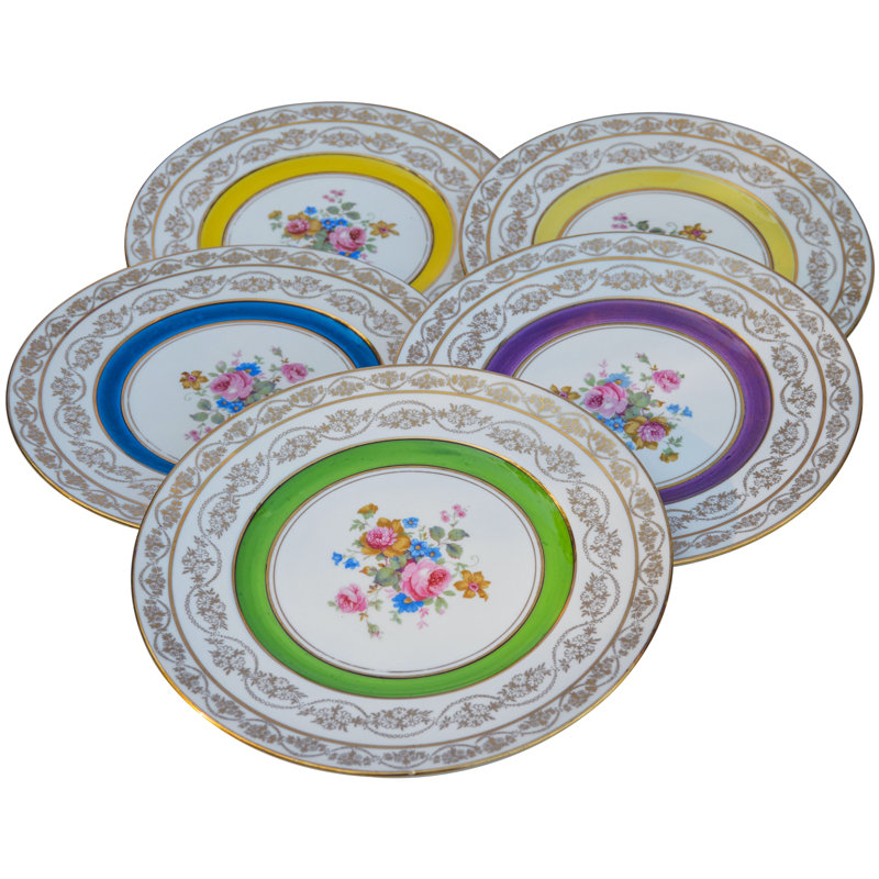 Handmade Porcelain Decorative Plate, Yellow/Green
