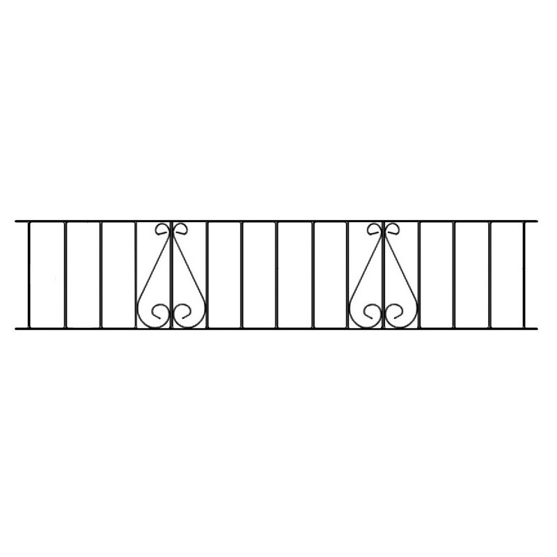Suez 35cm H x 181cm W Black Metal Fencing with 1 Panel(s) Included