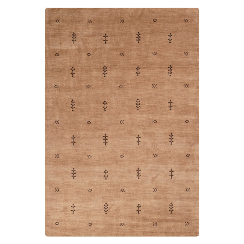 Ownby Hand Knotted Loom Wool Eco-Friendly Area Rugs - Runner, Camel Brown Color, Contemporary Modern Design, High Pile Thick Handmade Anti Skid Area Rugs for Living Room, Bed Room