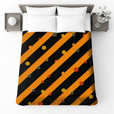 Orange Stripes Quilted Bedspread All Sizes