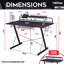 Bureau d'ordinateur avec tablette en carbone Techni Sport TS-200, noir