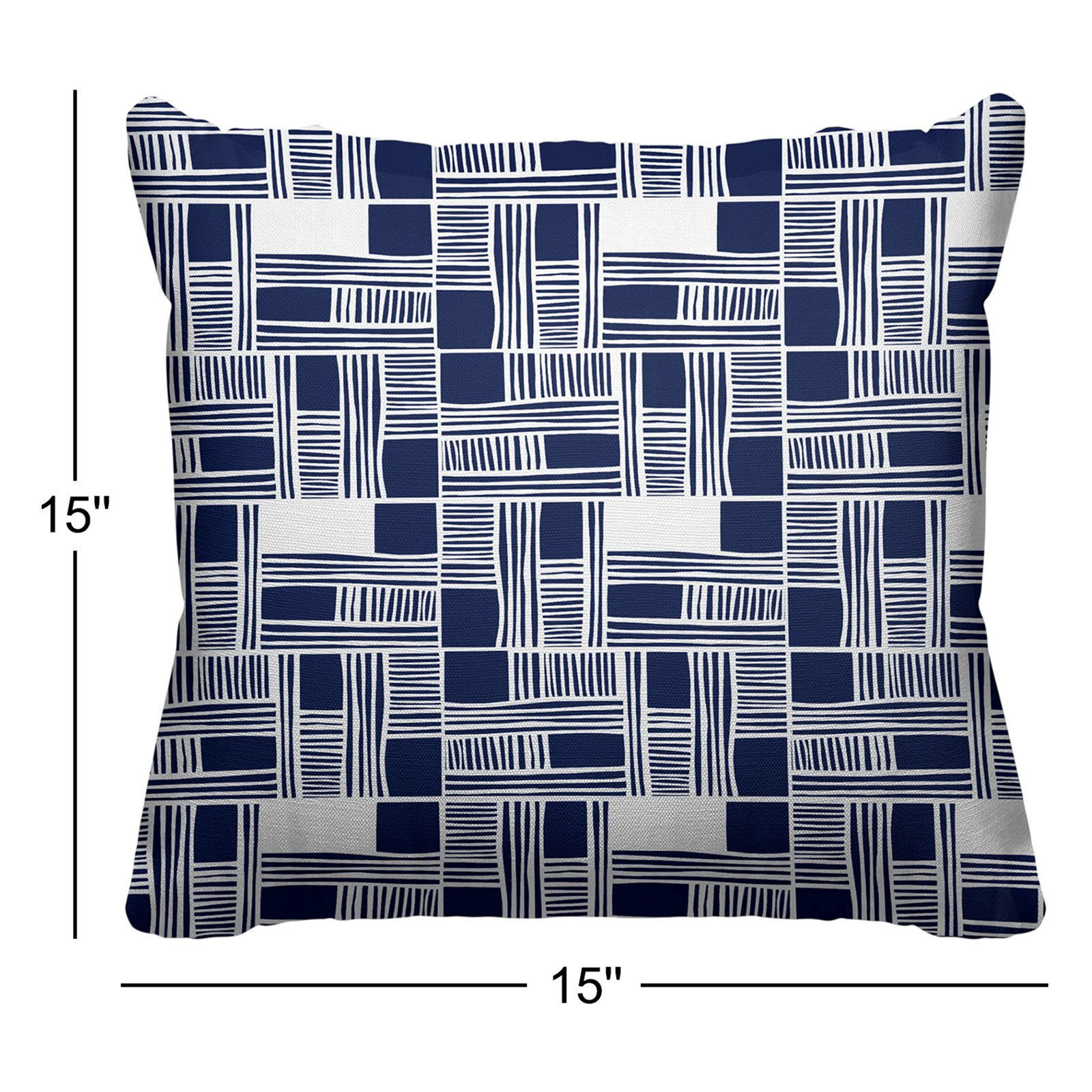 Kapri Indoor/Outdoor Throw Pillow, 15" x 15", Blue, Square