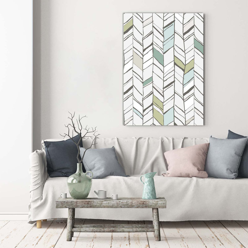 Herringbone Pattern - Wrapped Canvas Print