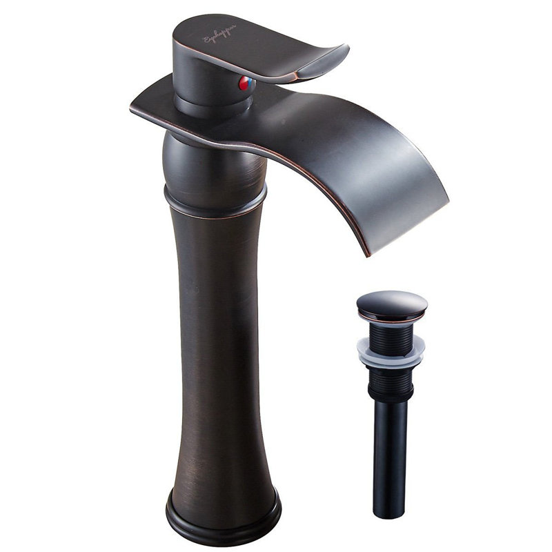 Robinet de salle de bains monotrou avec ensemble de drainage, Bronze frotté à l'huile