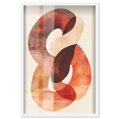 «Terracotta Twist II Shadowbox Print», art mural brun par Art Remedy, cadre blanc, 17 x 25