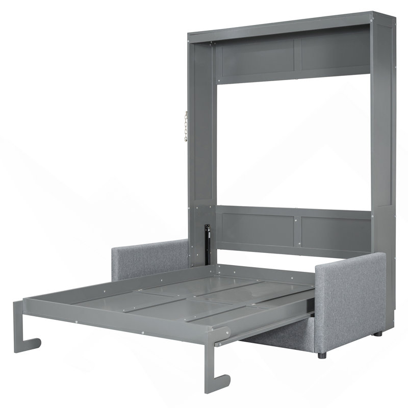 Lit escamotable mural Murphy avec coussin, gris