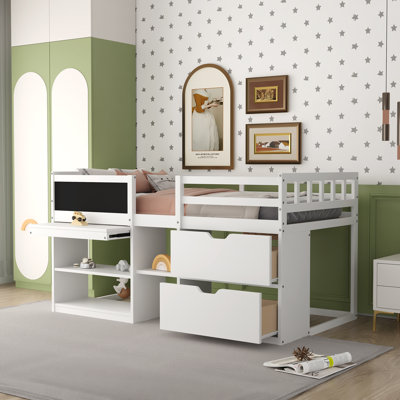 Okane Kids Twin Loft Bed with Drawers