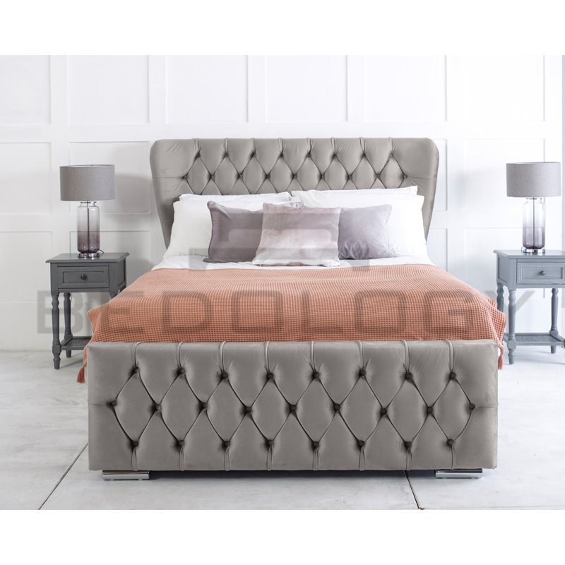 Jayvion Upholstered Bed, Single (90x190cm), Grey