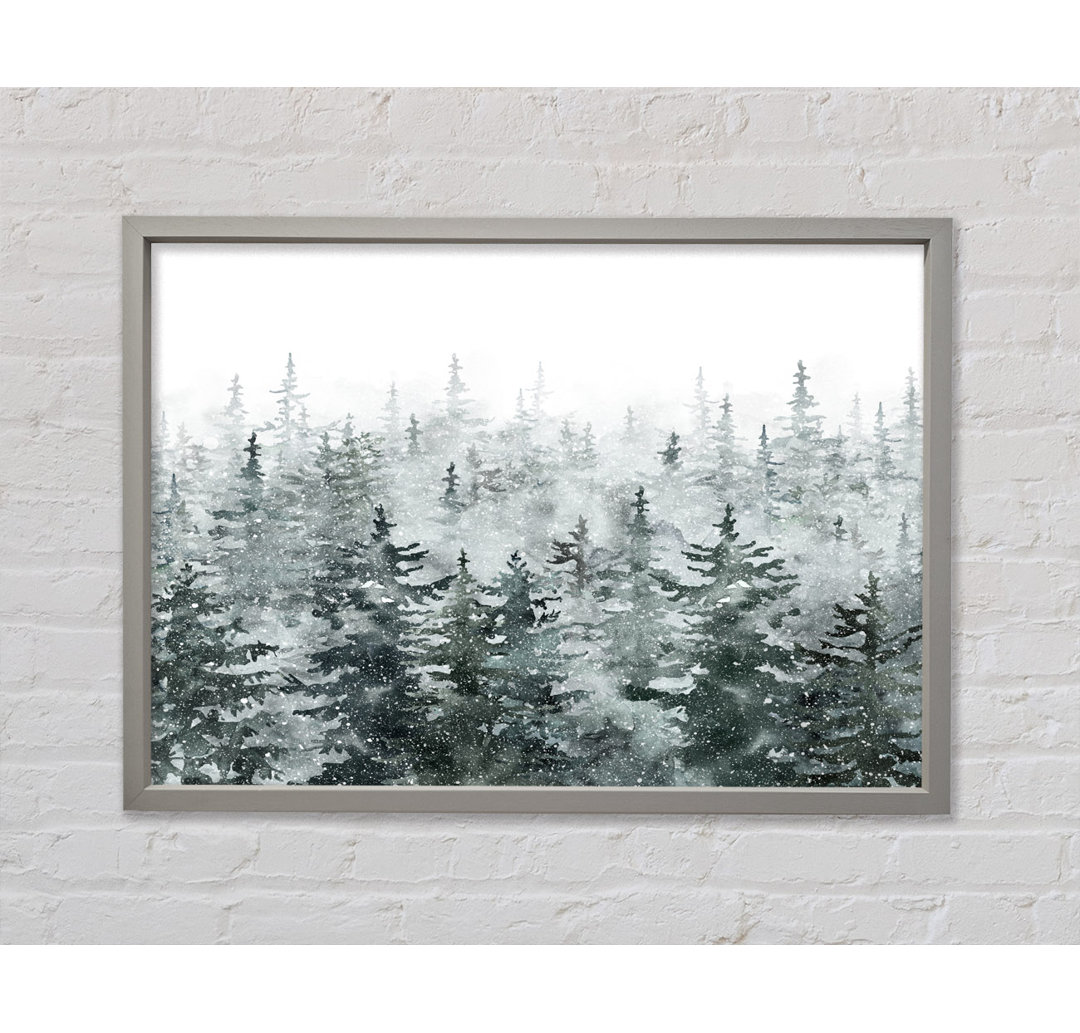 Snowy Top Trees Winter - Einzelbildrahmen Kunstdrucke auf Leinwand