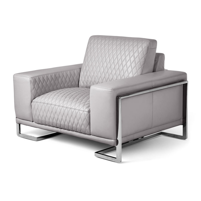 Mia Bella 51'' Wide Genuine Leather Top Grain Leather Armchair