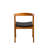 Modern Scandinavian Chair, Walnut & Black, 20.0 x 27.6 x 21.0 inches | 100% Beech Wood Frame, Faux Leather Upholstery, 0.7 inches Thick | Stylish & Comfortable Seating for Home & Office, Durable & Elegant Design