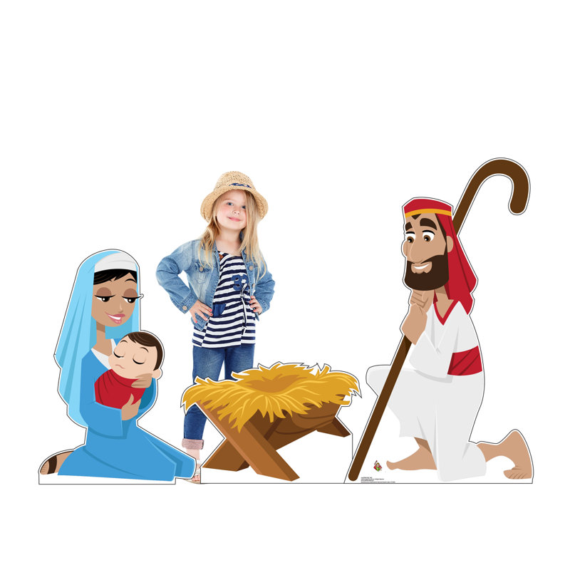 54 x 30 Inch Nativity Set Cardboard Cutout for Kids