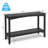 Outdoor Console Table Patio Buffet Bar Storage Organizer 45" Long Wicker Sofa Serving Sideboard Table 2-Shelf Outdoor Narrow Bar Table Tall Rectangle With Adjustable Feet For Entryway Black