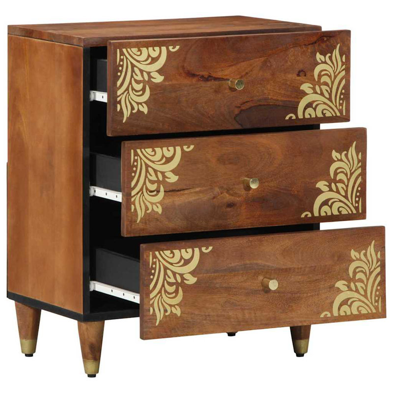 50cm W Solid Wood Bedside Table