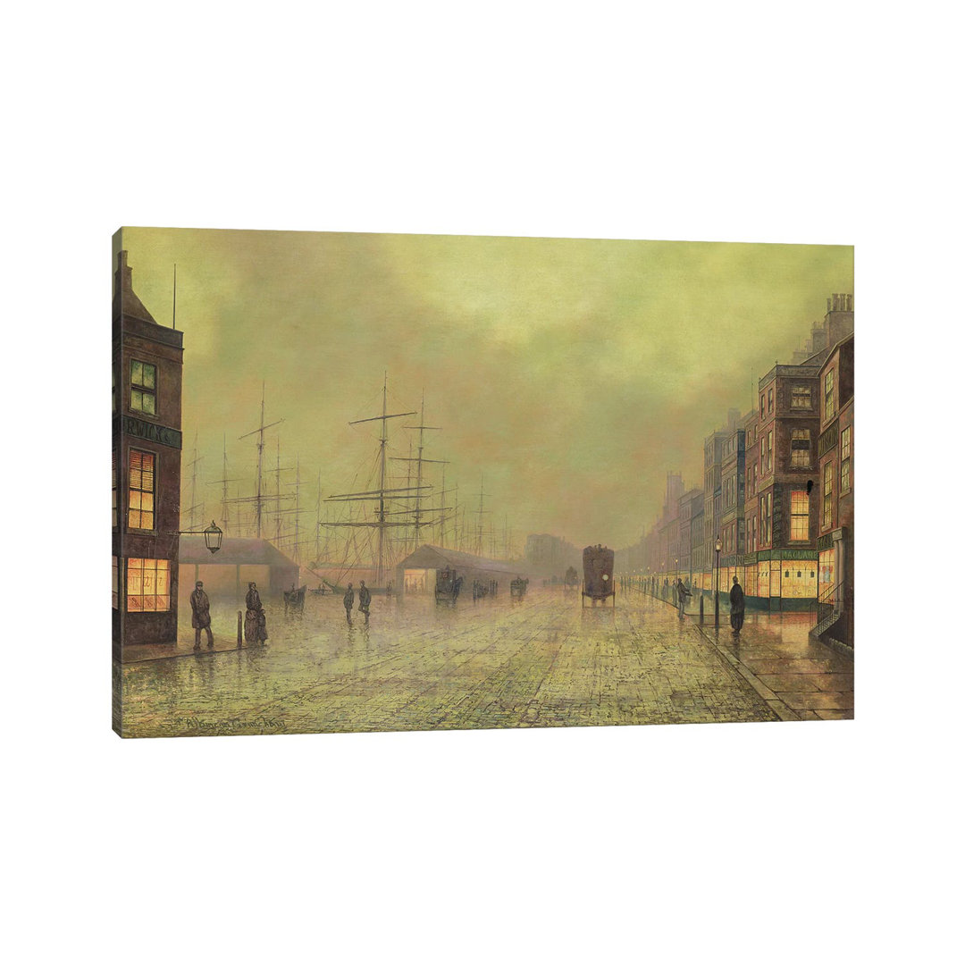 Glasgow Docks by John Atkinson Grimshaw - Wrapped Canvas Print