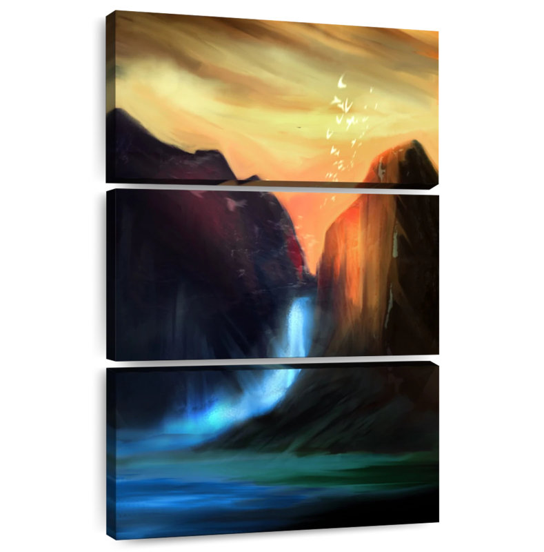 Sunset Waterfall, 65" H x 42" W
