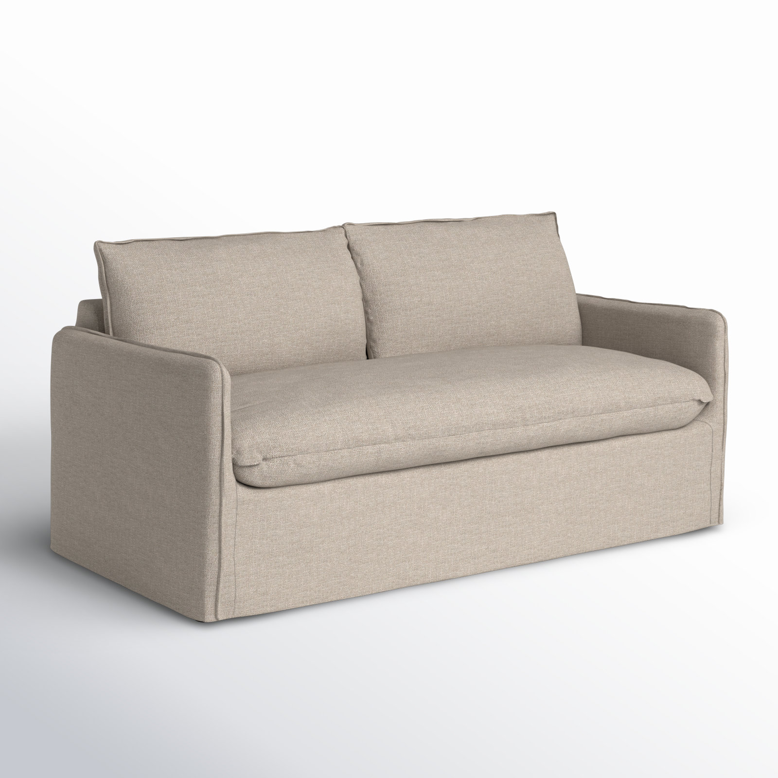 Bellatrix 72'' Upholstered Loveseat, Conversation Ivory Basketweave