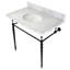 Lavabo de salle de bain console rectangulaire en céramique avec trop-plein Edwardian-50579994