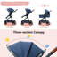Poussette réversible pour bébé 3 en 1, poussette pliable haute paysage avec dossier réglable, auvent et couvre-pied-125954642