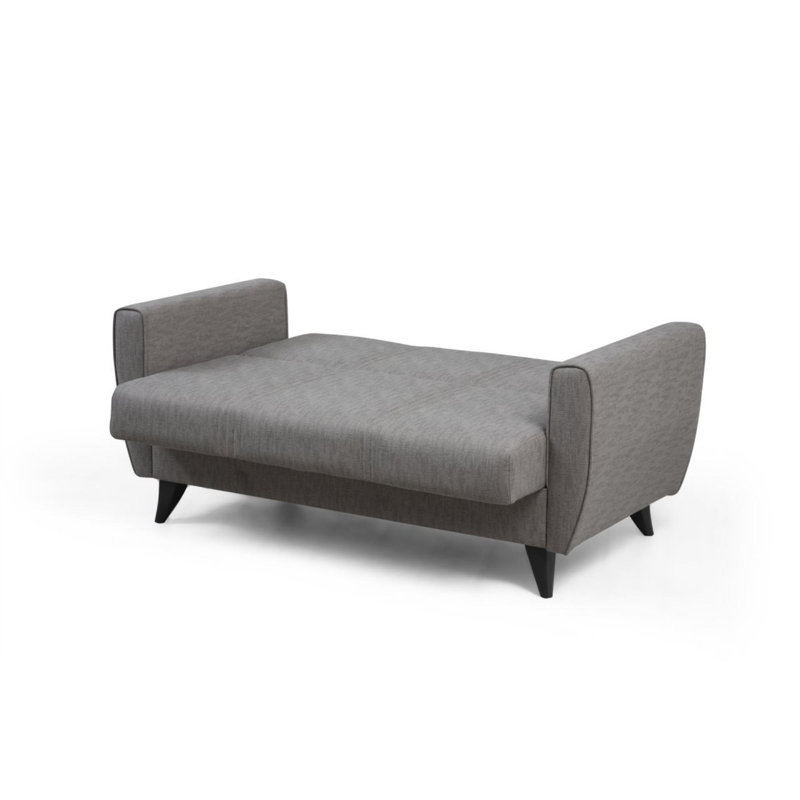 Light Grey 2-Seat Sofa Bed, 60.2 x 33.1 x 33.1 Inches | Metal & Wooden Frame, 26 DNS Sponge Seat, 22 DNS Back | Perfect for Small Spaces, Comfortable & Stylish Multi-Functional Furniture | Plastic Legs
