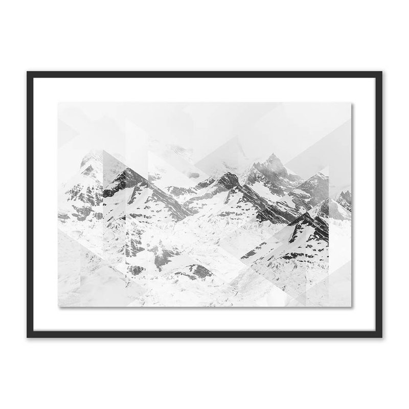 Perito Moreno Scattered Framed Graphic Art, 30" H x 40" W x 2.5" D, Black