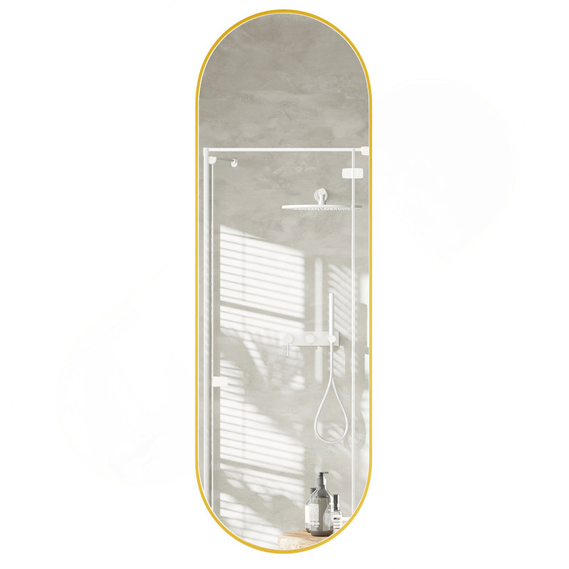 63 X 20 Inch Oval Full-Length Mirror, Rust-Proof Aluminum Frame, Clear HD Reflection For Home Decor, Gold